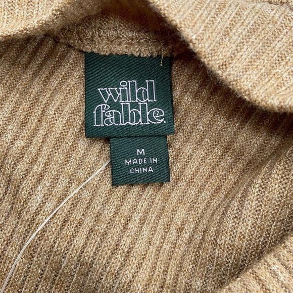 Wild Fable Women's Short Sleeve Cut Out Ribbed Dress Medium Lt Brown - Picture 3 of 7